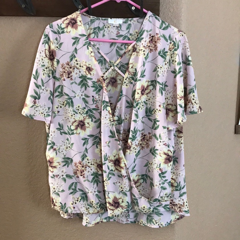 NWOT Sheer Floral Top